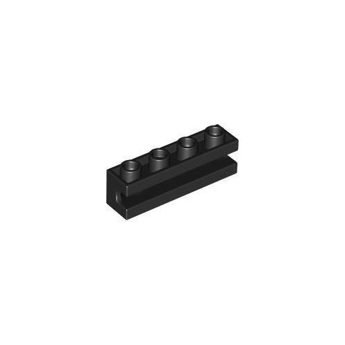 Fekete LEGO Módosított kocka 1 x 4 hornyolt