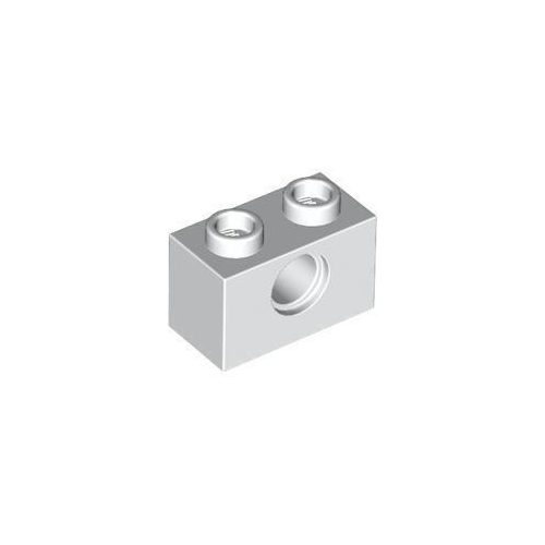 Fehér LEGO Technic kocka 1 x 2 lyukkal