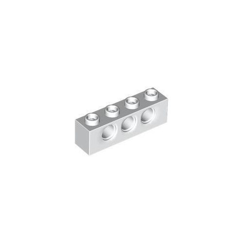 Fehér LEGO Technic kocka 1 x 4 lyukakkal