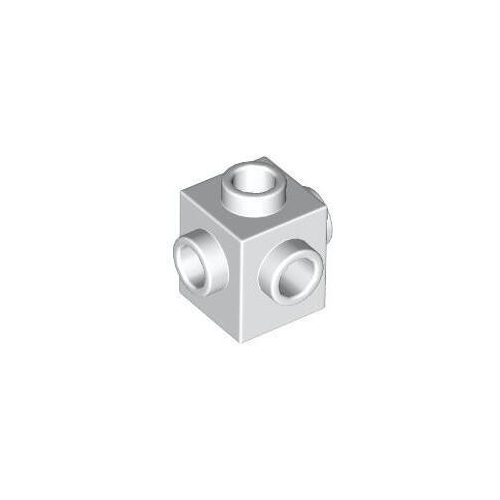 Fehér LEGO Módosított kocka 1 x 1 négy oldalán bütykökkel
