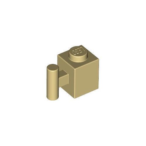Homokszín LEGO Módosított kocka 1 x 1 rúdfogantyúval