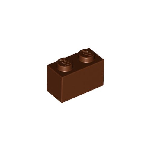 Vörösesbarna LEGO Kocka 1 x 2