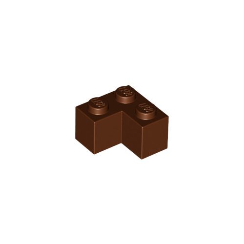 Vörösesbarna LEGO Kocka 2 x 2 sarok
