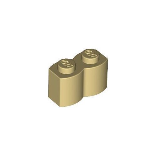 Homokszín LEGO Módosított kocka 1 x 2 fatörzs mintázattal