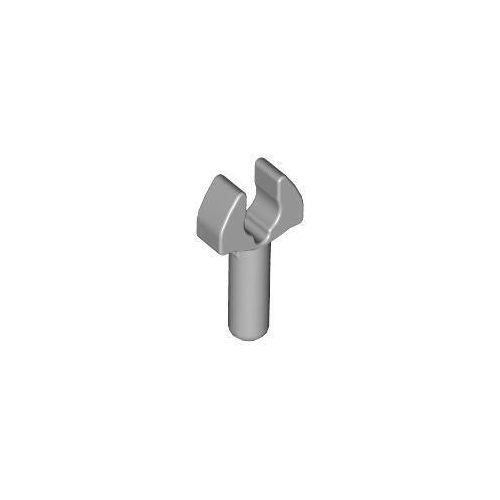 Világos kékeszöld LEGO Rúd 1L with Clip Mechanical Claw - Cut Edges and Hole on Side