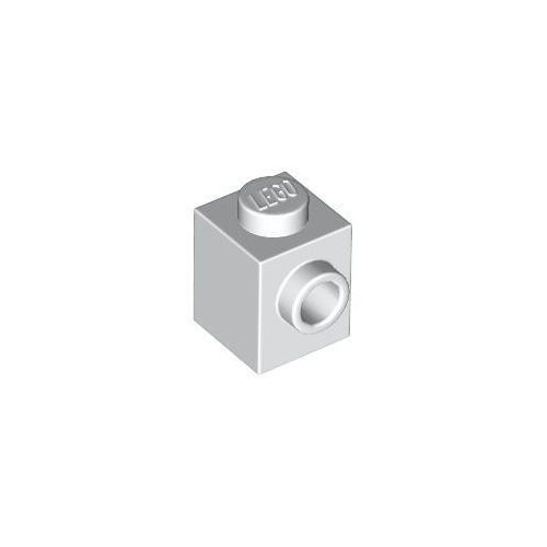 Fehér LEGO Módosított kocka 1 x 1 egy oldalsó bütyökkel