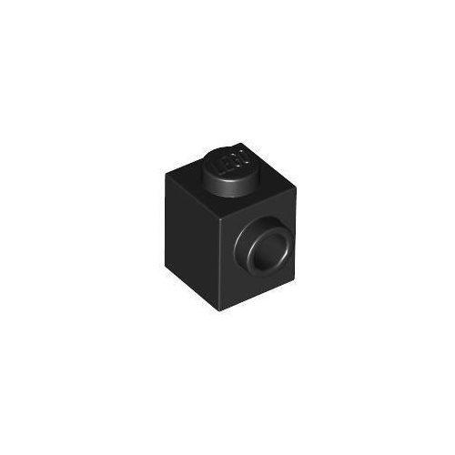 Fekete LEGO Módosított kocka 1 x 1 egy oldalsó bütyökkel