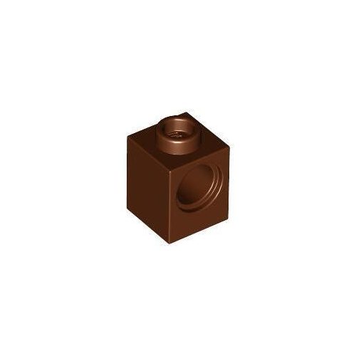 Vörösesbarna LEGO Technic kocka 1 x 1 lyukkal