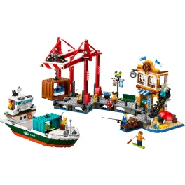 LEGO® City Tengerparti kikötő teherszállító hajóval