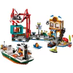 LEGO® City Tengerparti kikötő teherszállító hajóval