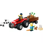 LEGO® City Piros traktor, utánfutó és juhok