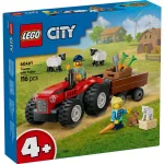LEGO® City Piros traktor, utánfutó és juhok