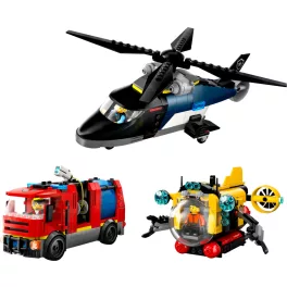   LEGO® City Helikopter, tűzoltóautó és tengeralattjáró egy csomagban