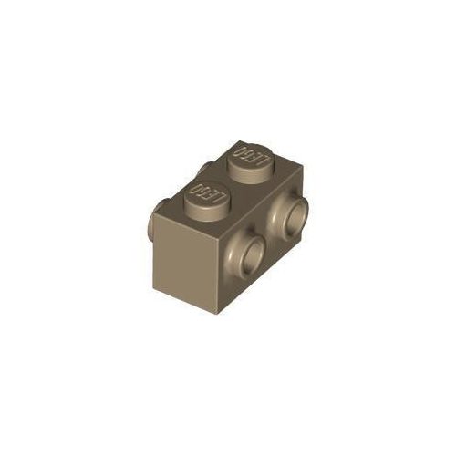 Sötét homokszín LEGO Módosított kocka 1 x 2 2 oldalán bütykökkel