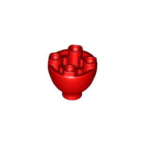 Piros LEGO Kerekített kocka 2 x 2 domború alj, bütykökkel