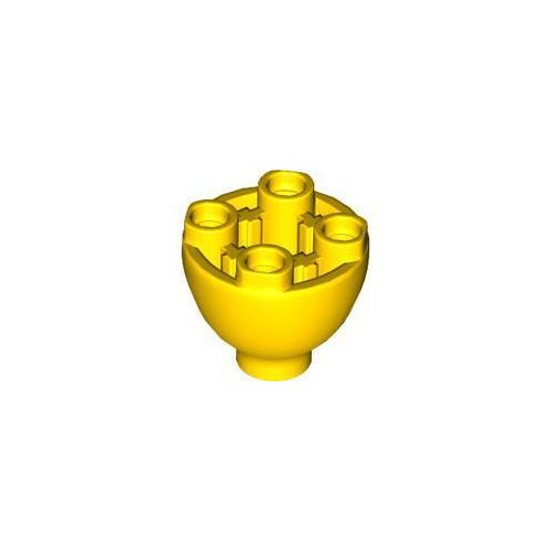 Sárga LEGO Kerekített kocka 2 x 2 domború alj, bütykökkel