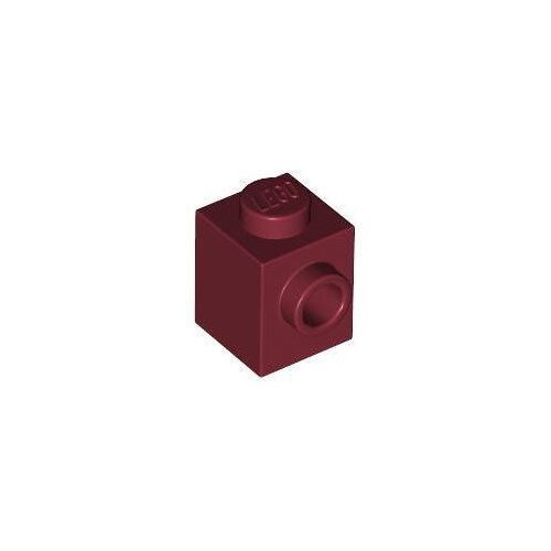 Sötétpiros LEGO Módosított kocka 1 x 1 egy oldalsó bütyökkel