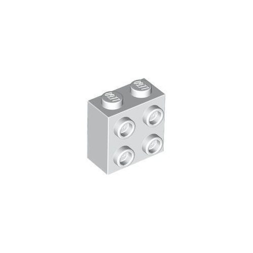 Fehér LEGO Módosított kocka 1 x 2 x 1 2/3 egy oldalán bütykökkel