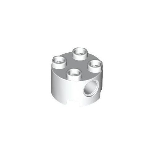 Fehér LEGO Kerekített kocka 2 x 2 csaphelyekkel
