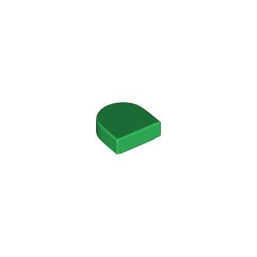 Zöld LEGO Kerekített csempe 1 x 1 meghosszabbított félkör
