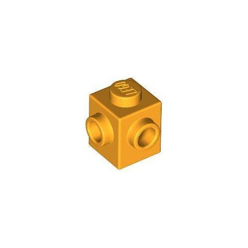 Élénk világosnarancs LEGO Módosított kocka 1 x 1 két szomszédos oldalán bütykökkel