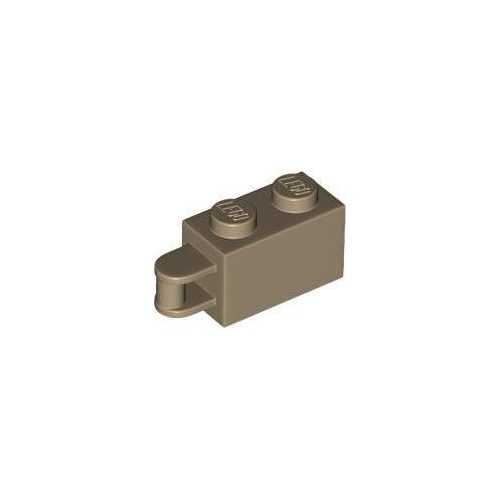 Sötét homokszín LEGO Módosított kocka 1 x 2 with Rúd Handle on End - Rúd Flush with Edge