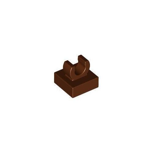 Vörösesbarna LEGO Módosított csempe 1 x 1 nyitott csipesszel