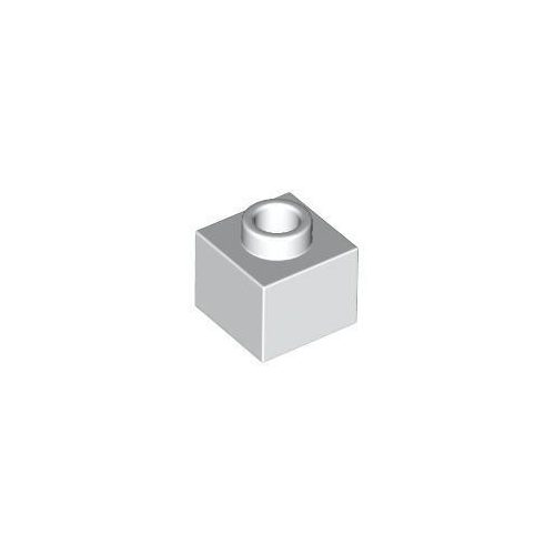 Fehér LEGO Módosított kocka 1 x 1 x 2/3 nyitott bütyökkel