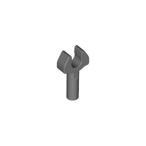 Sötét kékesszürke LEGO Rúd 1L with Clip Mechanical Claw - Cut Edges and Hole on Side