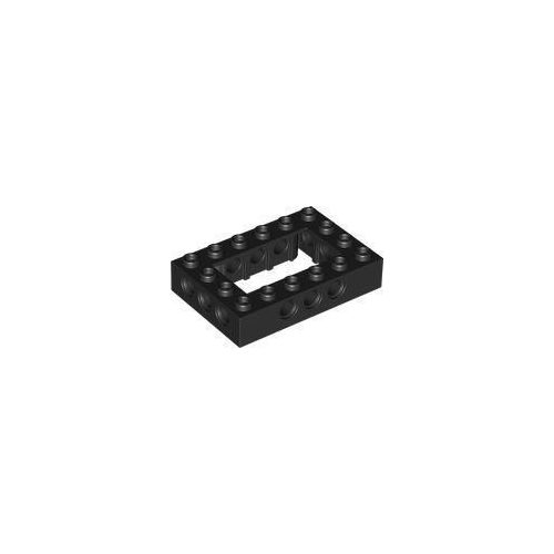 Fekete LEGO Technic kocka 4 x 6 nyitott középrésszel