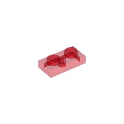 Átlátszó piros LEGO Lap 1 x 2