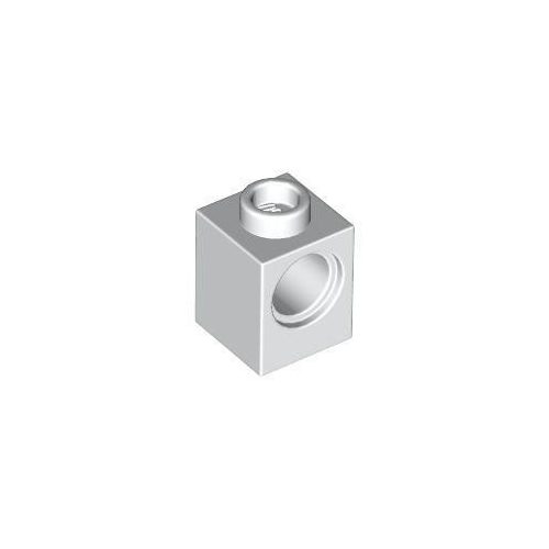 Fehér LEGO Technic kocka 1 x 1 lyukkal